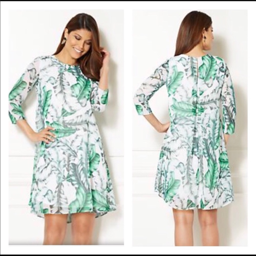 Eva Mendes Palm Print Maribel Dress size small